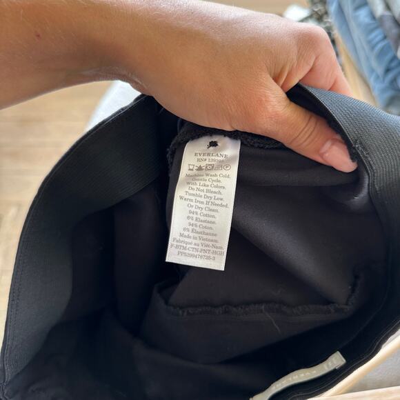 Everlane The Side Zip Stretch Cotton Crop Work Pant Black 8 - Picture 6 of 8